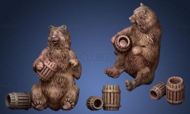 3D model bear and honey (STL)